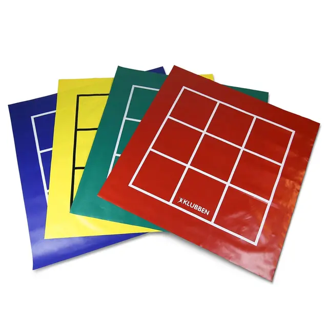4 Poengmatter i 4 farger 100x100 cm Blink og 3 på rad på hver sin side 