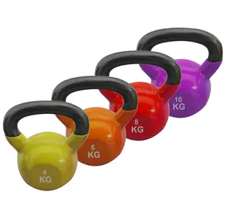 Kettlebells Vinyl 4 stk | 4 til 10 kg