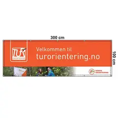 Turorientering, banner Oransje Oransje | 3 x 1 meter