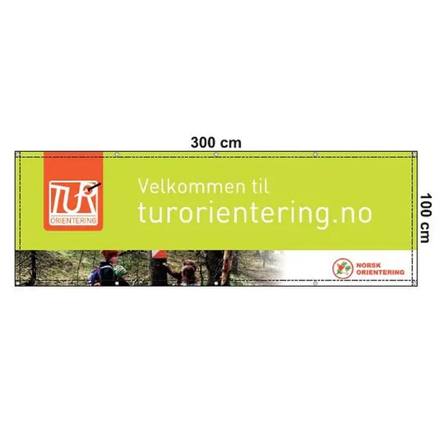 Turorientering, banner Grønn Grønn | 3 x 1 meter 