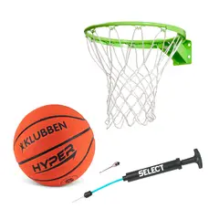 Basketballsett utend&#248;rs Basketballkurv, basketball og pumpe