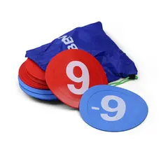 Gummiskiver med tall -10 til 10 Rød 0 til 10 | Blå -10 til 0