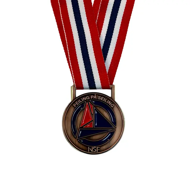 Peiling på seiling medalje Bronse Hvit og gul 