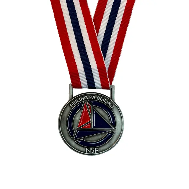 Peiling på seiling medalje Sølv Grønn og blå 