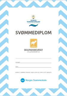Skilpadde diplomer pakke a 20 stk Kun til klubber i Norges Sv&#248;mmeskole