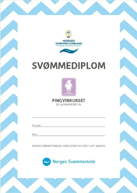 Pingvin pk á 20 med merker og diplomer Kun til klubber i Norges Svømmeskole 