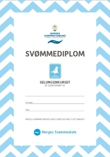 Selungen diplomer pakke a 20 stk Kun til klubber i Norges Sv&#248;mmeskole