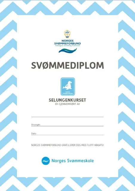 Selungen diplomer pakke a 20 stk Kun til klubber i Norges Svømmeskole 