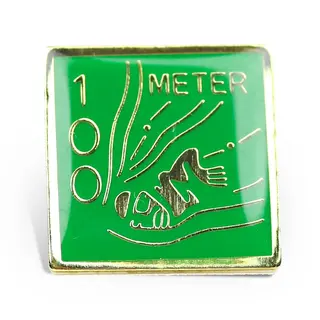 100 meter knappen - gr&#248;nn