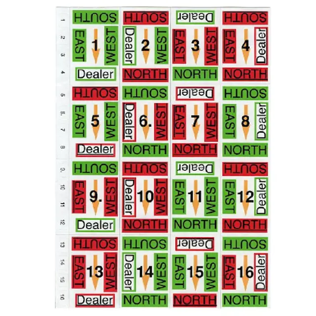 Klistremerker for Bridgesorter Prim kortdubleringsmaskin | ark 1-16 
