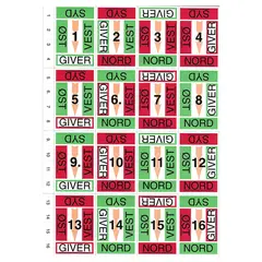 Klistremerker for Bridgesorter Prim kortdubleringsmaskin | ark 1-16