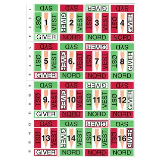Klistremerker for Bridgesorter Prim kortdubleringsmaskin | ark 1-32