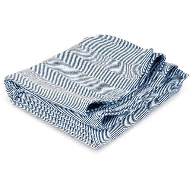 Pledd i håndvevd bomull Yogapledd | Blå | 200x150 cm 