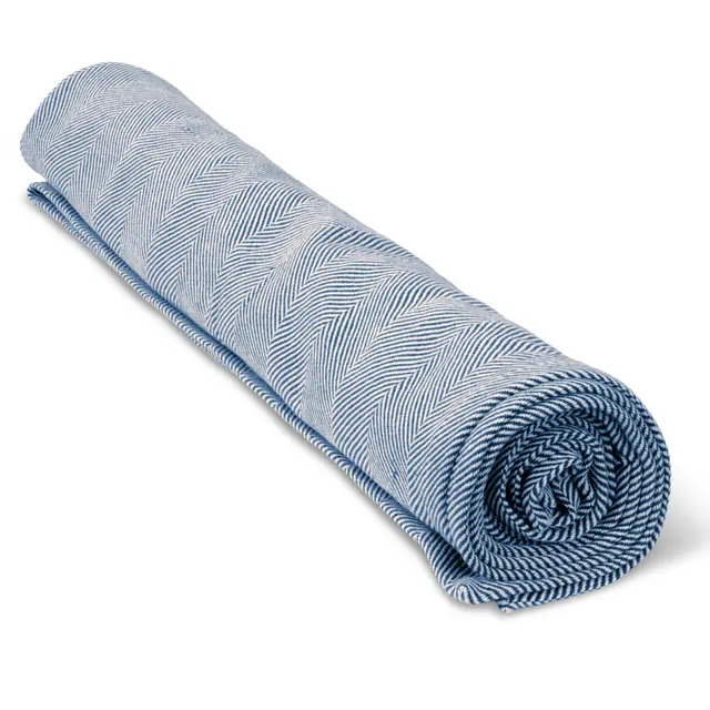 Pledd i håndvevd bomull Yogapledd | Blå | 200x150 cm 