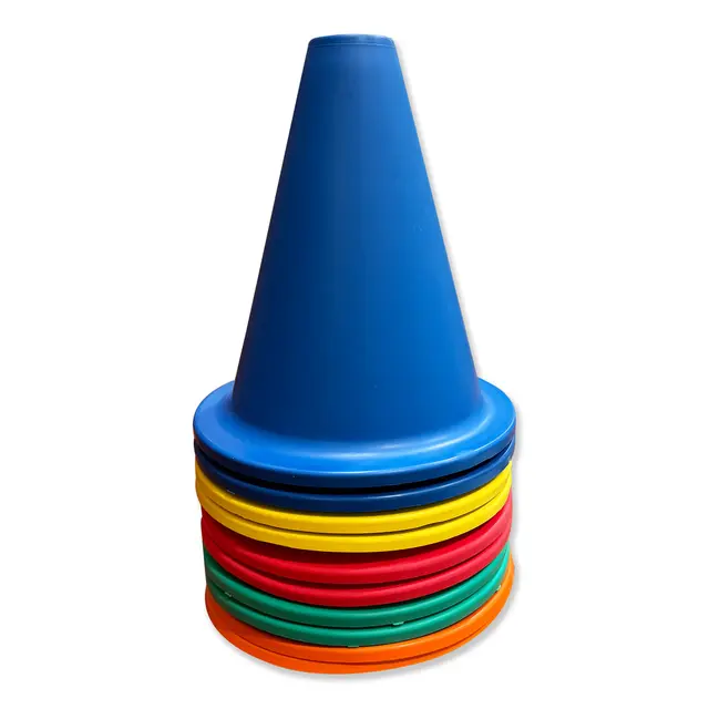 Markeringskjegler 10 stk. | 15 cm Myke kjegler | 2 av hver farge 