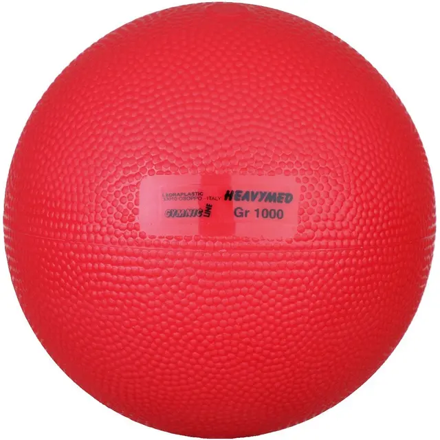 Medisinball Heavymed 1 kg Lateksfri med sprett - Rød 