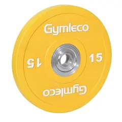 Vektskive Gymleco Bumper Plates 15 kg Hull: 50 mm | Gul
