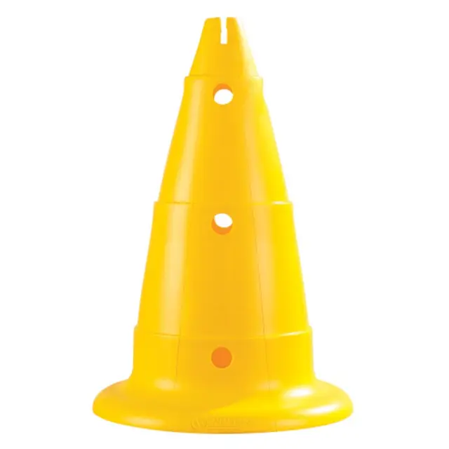 Markeringskjegler med hull | 50 cm 2 stk gule kjegler 